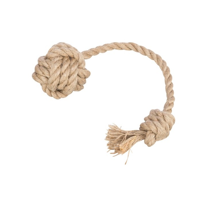 Rope with ball, hemp/cotton, ø 5 cm