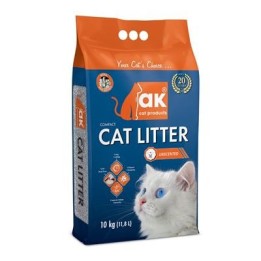 10 stk AK Kompakt Kattegrus 10 kg. u/duft 0,6-2,25 mm. (Afhentning Ringsted)