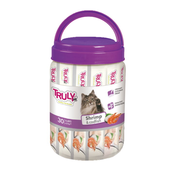 Truly Cat Creamy Lickable Shrimp & Codfish 420g.
