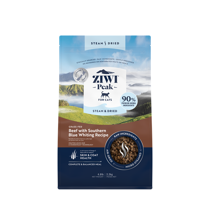 ZiwiPeak Steam & Dried, Kat - Okse 2,2 kg