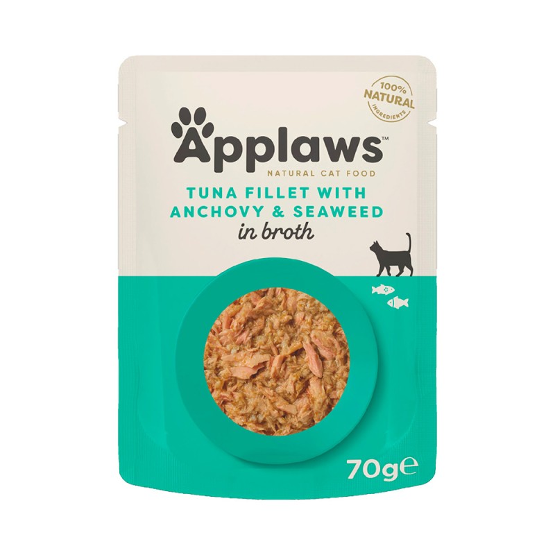 Applaws Cat Pouch - Tuna Fillet with Anchovy & Seaweed in Broth 70g