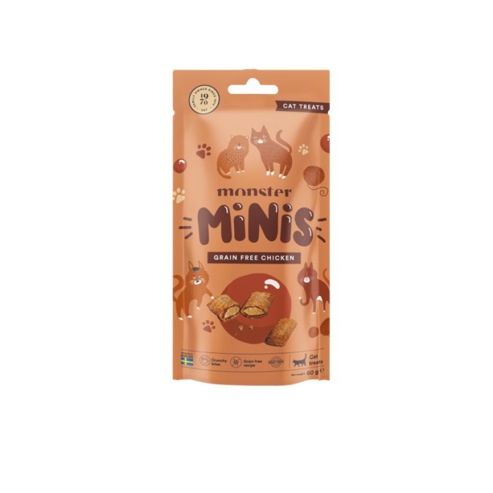 Monster Cat Minis Grain Free Chicken Bedst før 24/7-26