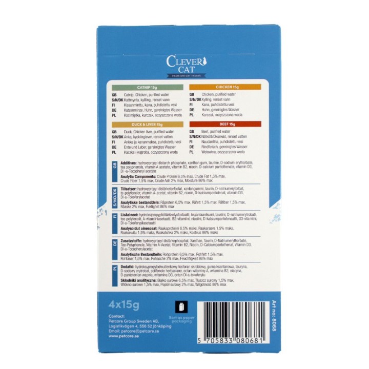 Clever Cat cremede snacks 4 pak