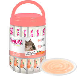 Truly Cat Creamy Lickable Salmon & Cranberry 420g (30 tuber i en spand)