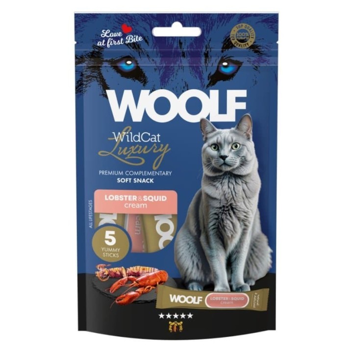 Woolf Wildcat Luxury Cat Cream 5 stk, Lobster With Squid